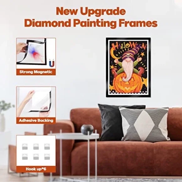 Magnetic Diamond Painting Canvas Frames 12X16in with 6PCS Transparent Hook 2Pack - Picture 3 of 8